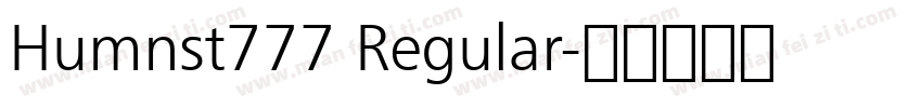 Humnst777 Regular字体转换